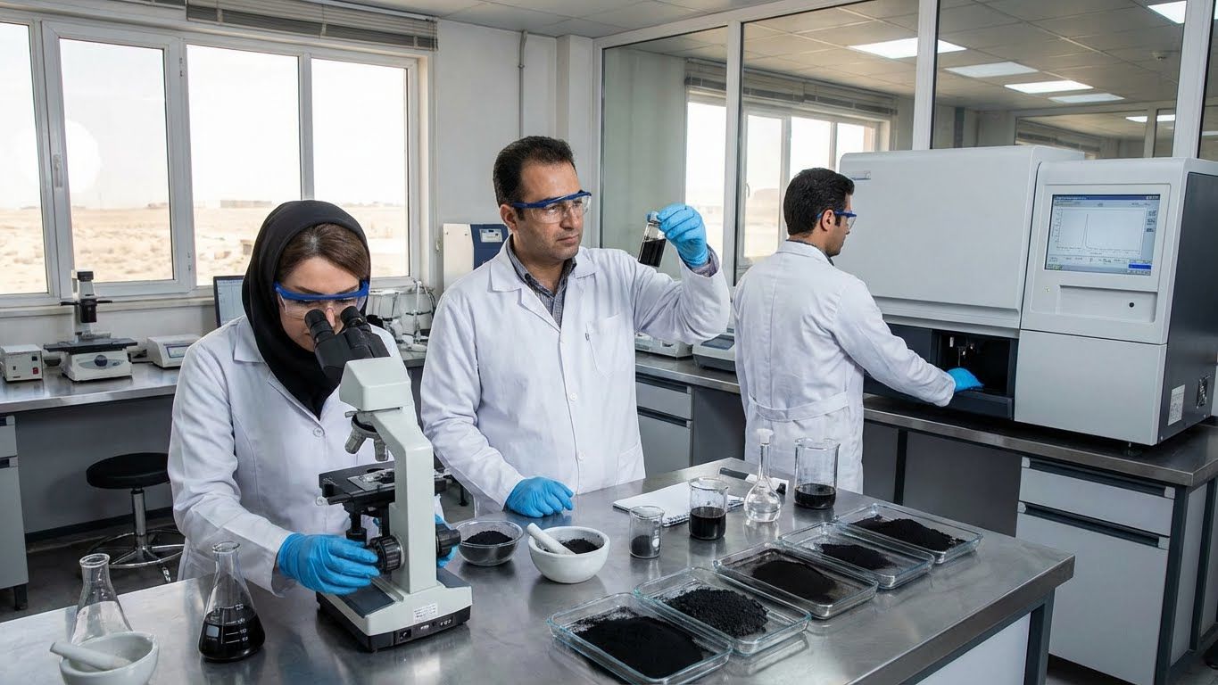 آزمایشگاه بررسی دوده مشکی شرکت آروشا پودر