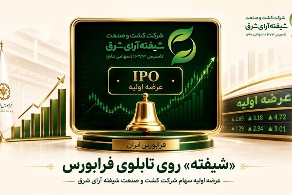 عرضه اولیه سهام شرکت کشت و صنعت شیفته آرای شرق